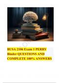BUSA 2106 Exam 1 PERRY Binder QUESTIONS AND COMPLETE 100&percnt; ANSWERS