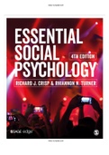Essential Social Psychology 4th Edition Crisp Test Bank | ISBN-13: ‎9781526402622|Complete Guide A+