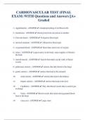 CARDIOVASCULAR TEST &lpar;FINAL  EXAM&rpar; WITH Questions and Answers &vert;&vert;A&plus;  Graded 