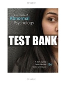 Essentials of Abnormal Psychology 8th Edition Barlow Test Bank| ISBN-13 ‏ : ‎9781337619370|Complete Guide A+