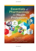 Essentials of Pharmacology for Health Professions 8th Edition Colbert Test Bank ISBN-13 ‏ : ‎9781337395892|Complete Guide A+