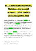 ACCS Review Practice Exam &vert; Questions and Correct Answers &vert; Latest Update 2024&sol;2025 &vert; 100&percnt; Pass