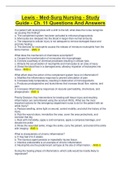 Lewis - Med-Surg Nursing - Study  Guide - Ch&period; 11 Questions And Answers