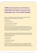 CNRN Exam Questions and Answers 2024&sol;2025&colon;&lpar;Complete test bank with 1000 Q&A &sol;Ace in the CNRN EXAMS&rpar;&period;