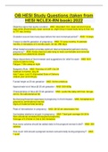 OB HESI Study Questions &lpar;taken from  HESI NCLEX-RN book&rpar; 2022