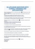 NJ LIFE EXAM QUESTIONS WITH CORRECT ANSWERS AND EXPLANATIONS