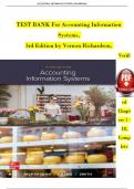 Accounting Information Systems&comma; 3rd Edition TEST BANK by Vernon Richardson&comma; Verified Chapters 1 - 18&comma; Complete Newest Version