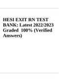 HESI EXIT RN TEST BANK&colon; Latest 2022&sol;2023 Graded 100&percnt; &lpar;Verified Answers&rpar;