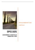 SPE1505 ASSIGNMENT 3 PORTFOLIO SEMESTER 2 2022