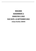 MAC2602 Assignment 2 Semester 2 2022