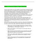 LAS 432 Week 1 Discussion&semi; Course Project Topic Selection