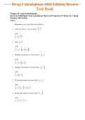 Test Bank for Drug Calculations 10th Edition Brown &sol; All Chapters 1-12 &sol; Full Complete 2022 - 2023