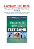 Therapeutic Exercise 7th Edition Kisner Test Bank
