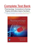 Pharmacology&colon; Connections to Nursing Practice 4th Edition Adams Test Bank