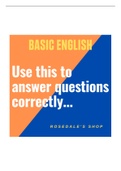 FREE Basic English PDF "Use this to Answer Questions Correctly" | CLASSROOM POSTER
