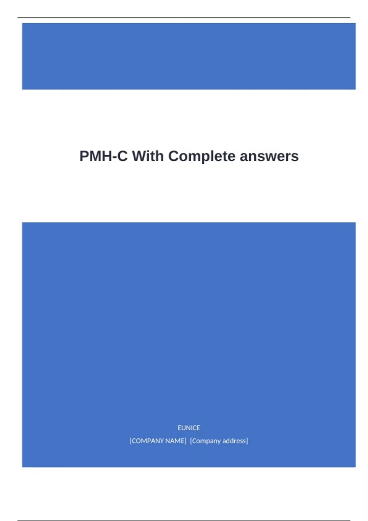 PMH-C (With Complete answers) - CBV - Chartered Business Valuator ...