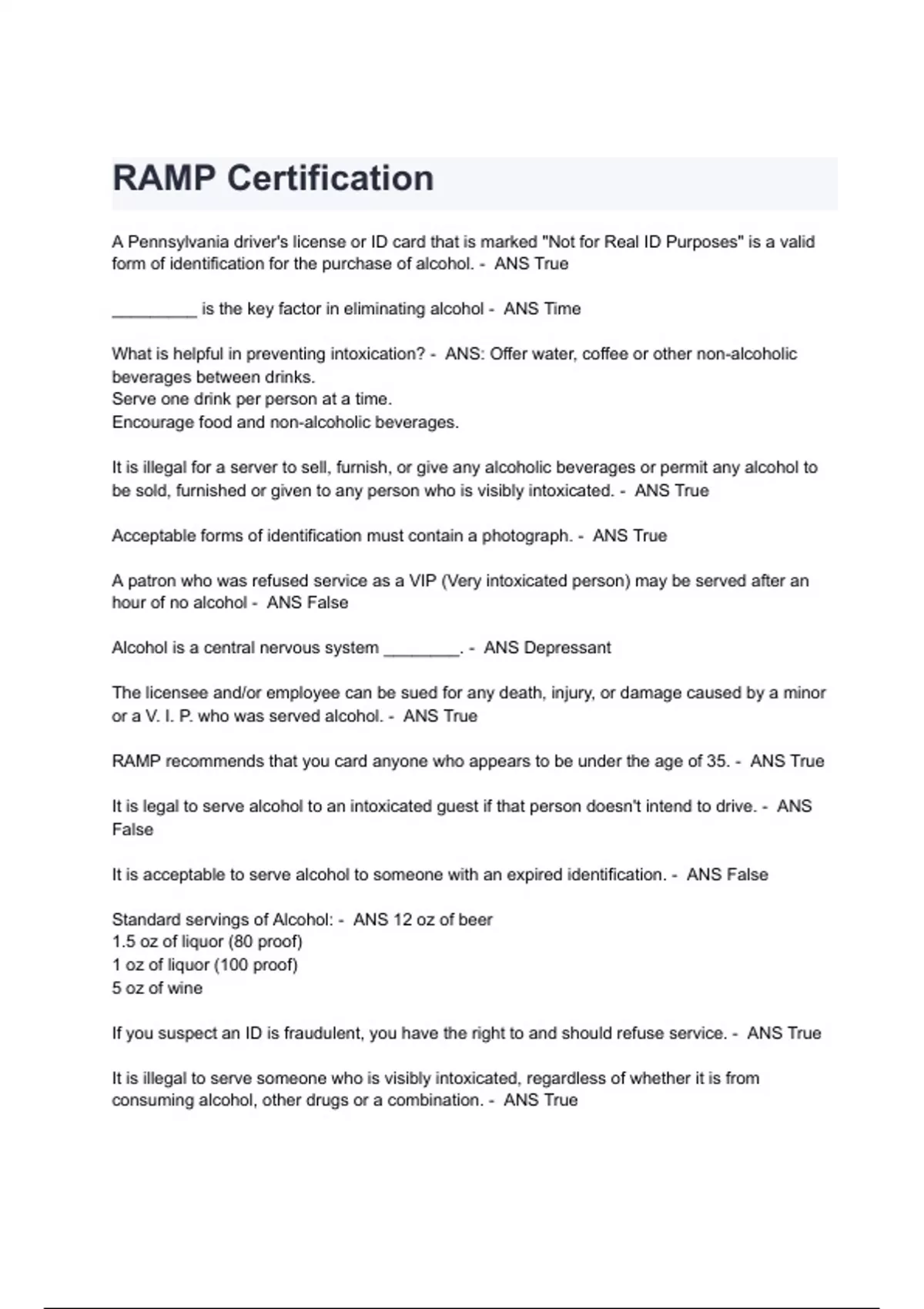 RAMP Certification Exam Questions and Answers latest 2024/2025( A+ ...