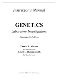 Solution Manual for Genetics Laboratory Investigations, 14th Edition Thomas Mertens, Robert L Hammersmith