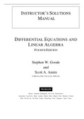 Solution Manual for Differential Equations and Linear Algebra, 4th Edition Stephen Goode, Scott Annin