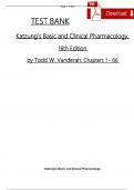 Test Bank for Basic and Clinical Pharmacology 15th Edition Katzung Trevor 2024&sol;2025 Update Complete Study Guide&period;