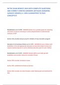 NCTRC EXAM NEWEST 2024 WITH COMPLETE QUESTIONS  AND CORRECT VERIFIED ANSWERS &lpar;DETAILED ANSWERS&rpar;  ALREADY GRADED A&plus; 100&percnt; GUARANTEED TO PASS  CONCEPTS&excl;&excl;&excl; 