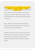 All Forensics TSA Exam Questions and answers with 100&percnt; Complete solutions &vert; verified &updated 2024