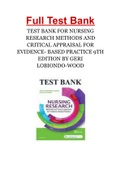 TEST BANK FOR NURSING RESEARCH METHODS AND CRITICAL APPRAISAL FOR EVIDENCE- BASED PRACTICE 9TH EDITION BY GERI LOBIONDO-WOOD&comma; AND JUDITH HABER