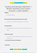Microbiology 2460 Exam  Correctly Answered Questions&vert; UpToDate &vert; Already Graded A 