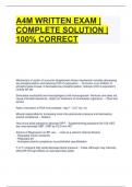 A4M WRITTEN EXAM &vert; COMPLETE SOLUTION &vert; 100&percnt; CORRECT