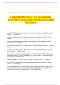   LICENSE INSTRUCTOR &sol; LICSENSE EXAMINER Questions And Answers Latest Top Score&period;