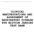CLINICAL MANIFESTATIONS AND ASSESSMENT OF RESPIRATORY DISEASE 8TH EDITION JARDINS TEST BANK