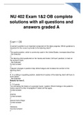 NU 402 Exam 1&2 OB complete solutions with all questions and answers 