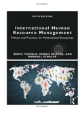 International Human Resource Management Policies and Practices for Multinational Enterprises 5th Edition Tarique Test Bank ISBN-13 ‏ : ‎9780415710534   |Complete Test bank|ALL CHAPTERS.