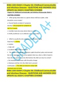 RNSG 2201 EXAM 2 Chapter 06&colon; Childhood Communicable and Infectious Diseases - QUESTIONS AND ANSWERS 2022 UPDATE ALL EXAM 2 CHAPTERS COVERED