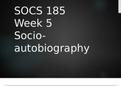 SOCS 185_Week 5_Power Point.|SOCS 185 Week 5 Socioautobiography