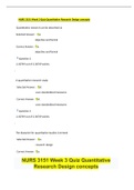 NURS 3151 Week 3 Quiz Quantitative Research Design concepts