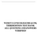  WOMEN’S GYNECOLOGIC HEALTH, THIRD EDITION TEST BANK ALL QUESTIONS ANDANSWERS VERIFIED