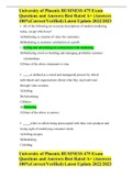 University of Phoenix BUSINESS 475 Exam Questions and Answers Best Rated A&plus; &lpar;Answers 100&percnt;Correct&sol;Verified&rpar; Latest Update 2022&sol;2023