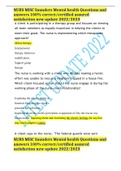 NURS MISC Saunders Mental health Questions and answers 100&percnt; correct&sol;certified assured satisfaction new update 2022&sol;2023