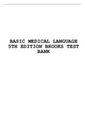 BASIC MEDICAL LANGUAGE 5TH EDITION BROOKS TEST BANK