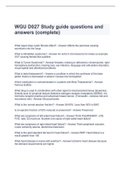WGU D027 Study guide questions and answers (complete)