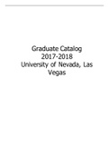 Graduate Catalog 2017-2018 University of Nevada, Las Vegas