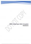 NNP 1 Final Quiz With Complete Solutions&period;