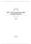 IFPT - First Aid Questions With Complete Answers&period;