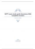 NFPT exam study guide Questions With Complete Answers