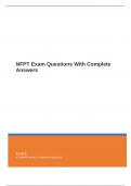 NFPT Exam Questions With Complete Answers&period;