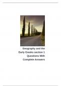 Geography and the Early Greeks section 1 Questions With Complete Answers