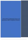 FOA CFOT Certification Exam v11 Questions With Complete Answers