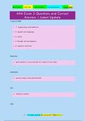 AHA Exam 3 Questions and Correct  Answers &vert; Latest Update