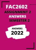 FAC2602 Assignment 2 Semester 2 2022
